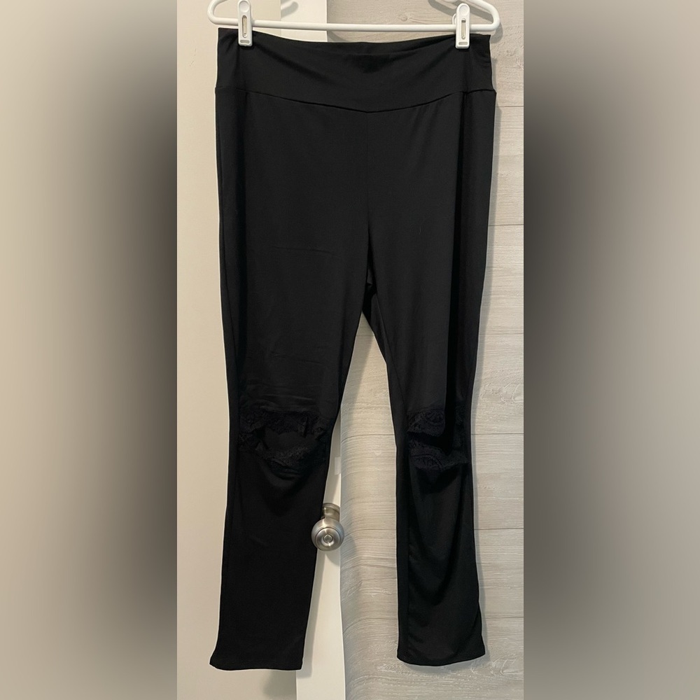 Blumin Brand New Black Lace Trim Leggings